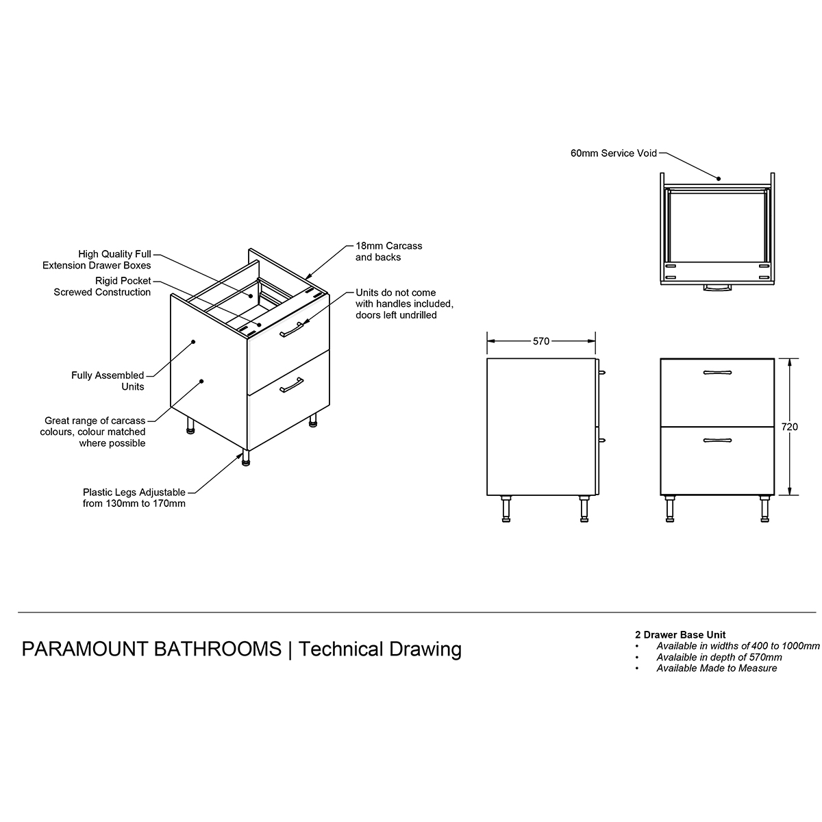 Kitchen 11 Drawer Base Unit - Bramshaw Solid Wood