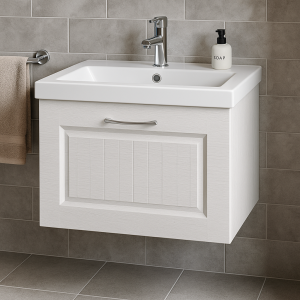Bathroom  1 Drawer Wall Hung Rear Tap Basin Unit - Chawton