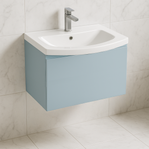 Bathroom  1 Drawer Wall Hung Curve Basin Unit - Selborne
