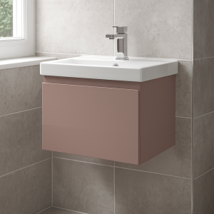 Bathroom  1 Drawer Wall Hung Mid Edge Basin Unit - Selborne