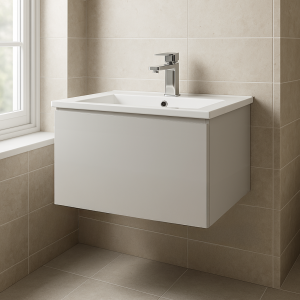 Bathroom  1 Drawer Wall Hung Minimalist Basin Unit - Selborne