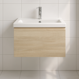 Bathroom  1 Drawer Wall Hung Rear Tap Basin Unit - Selborne