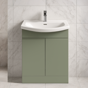 Freestanding  Bathroom 2 Door Curved Basin Unit - Selborne