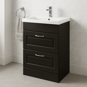 Freestanding  Bathroom 2 Drawer Mid Edge Basin Unit - Chawton