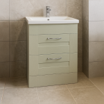 Freestanding  Bathroom 2 Drawer Mid Edge Basin Unit - Express Cambridge Solid Wood