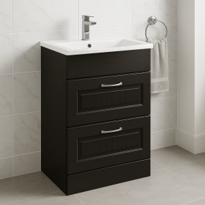 Freestanding  Bathroom 2 Drawer Minimalist Basin Unit - Chawton
