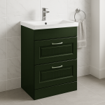 Freestanding  Bathroom 2 Drawer Rear Tap Basin Unit - Chawton