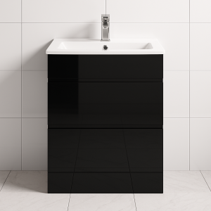 Freestanding  Bathroom 2 Drawer Minimalist Basin Unit - Selborne
