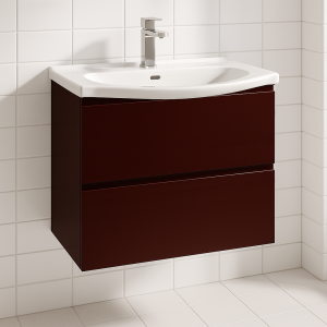 Bathroom  2 Drawer Wall Hung Curve Basin Unit - Selborne