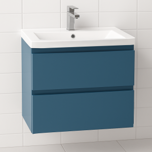 Bathroom  2 Drawer Wall Hung Mid Edge Basin Unit - Selborne
