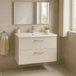 Bathroom  2 Drawer Wall Hung Minimalist Basin Unit - Lymington Acrylic