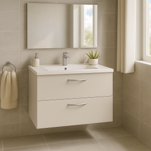 Bathroom  2 Drawer Wall Hung Minimalist Basin Unit - Lymington Acrylic