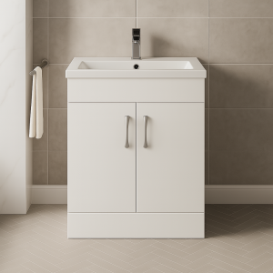 Freestanding  Bathroom 2 Door Rear Tap Basin Unit - Lymington Acrylic