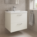 Bathroom  2 Drawer Wall Hung Rear Tap Basin Unit - Lymington Acrylic