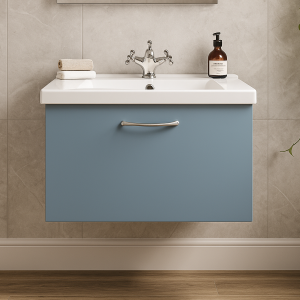 Bathroom  1 Drawer Wall Hung Rear Tap Basin Unit - Meon