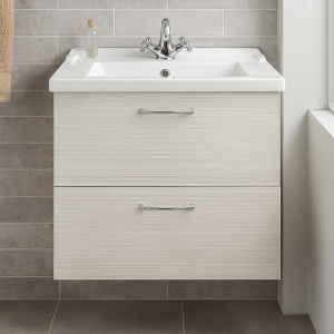 Bathroom  2 Drawer Wall Hung Traditional Basin Unit - Meon