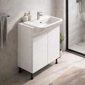 Bathroom  Double Door Semi Recessed Basin Unit - Express Lucente