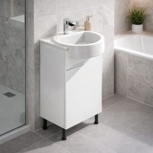 Bathroom  Single Door Semi Recessed Basin Unit - Express Lucente