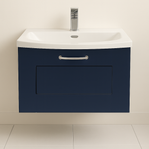 Bathroom  1 Drawer Wall Hung Curve Basin Unit - Express Oxford
