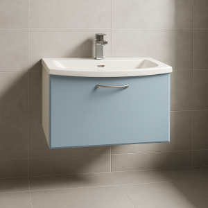 Bathroom 1 Drawer Wall Hung Curve Basin  Unit - Hambledon