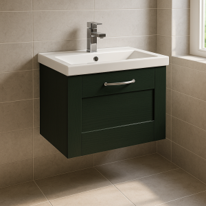 Bathroom  1 Drawer Wall Hung Mid Edge Basin Unit - Express Cartmel