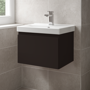 Bathroom  1 Drawer Wall Hung Mid Edge Basin Unit - Express Lucente