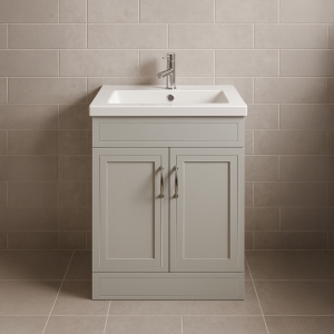 Freestanding  Bathroom 2 Door Rear Tap Basin Unit - Wickham