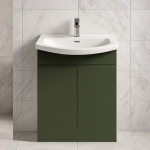 Freestanding  Bathroom 2 Door Curved Basin Unit - Express Lucente