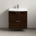 Bathroom  2 Drawer Wall Hung Curve Basin Unit - Wickham