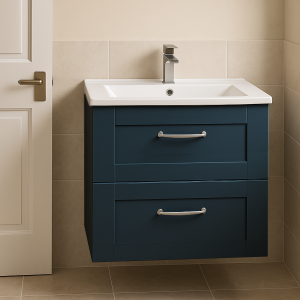 Bathroom  2 Drawer Wall Hung Minimalist Basin Unit - Bramshaw