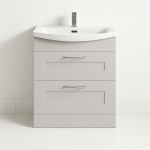 Freestanding  Bathroom 2 Drawer Curve Basin Unit - Express Oxford