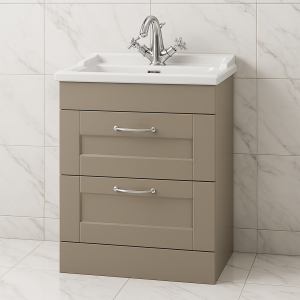 Freestanding  Bathroom 2 Drawer Traditional Basin Unit - Bramshaw