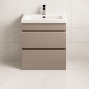 Freestanding  Bathroom 2 Drawer Mid Edge Basin Unit - Express Lucente