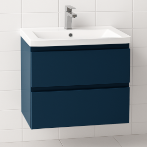 Bathroom  2 Drawer Wall Hung Mid Edge Basin Unit - Express Lucente
