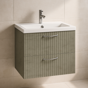 Bathroom 2 Drawer Wall Hung Rear Tap  Basin Unit - Brockenhurst