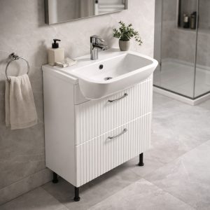 Bathroom 2 Drawer Semi Recessed Basin  Unit - Brockenhurst