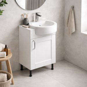 Bathroom Single Door Semi Recessed Basin Unit - Express Oxford