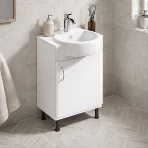 Bathroom Single Door Semi Recessed Basin Unit - Hambledon