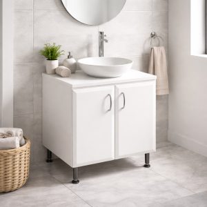 Bathroom Double Door Sit On Basin Unit - Hambledon