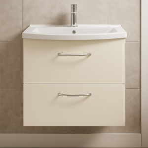 Bathroom  2 Drawer Wall Hung Curve Basin Unit - Express Vivo