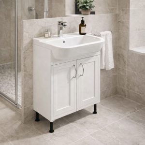 Bathroom  Double Door Semi Recessed Basin Unit - Wickham