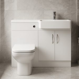 1000mm  Curved Basin Combination Set - Lymington Acrylic