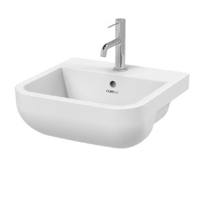 Compact Curved Semi-Recessed Basin 420 x 345mm