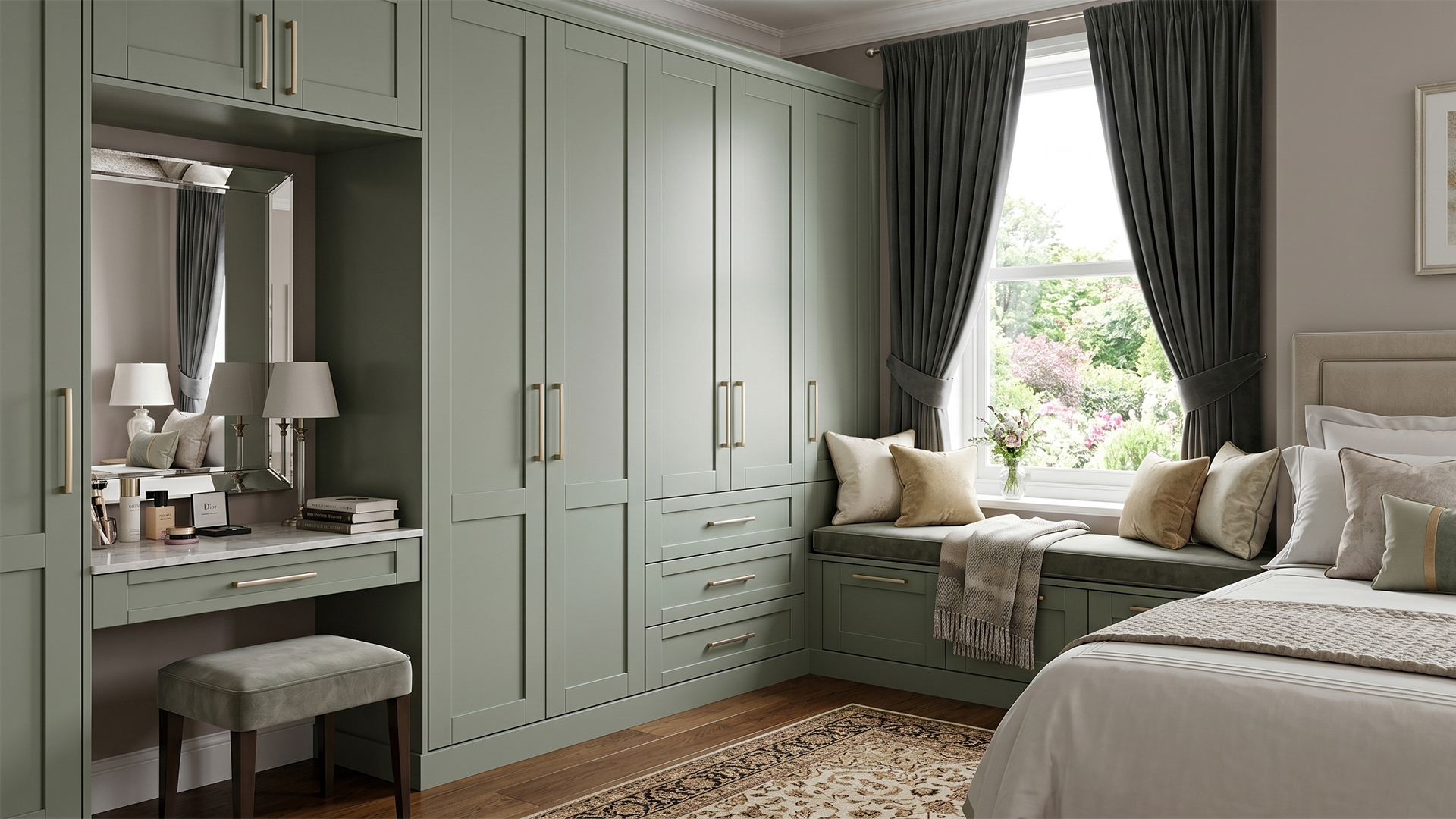 Bramshaw fitted bedroom in reed green
