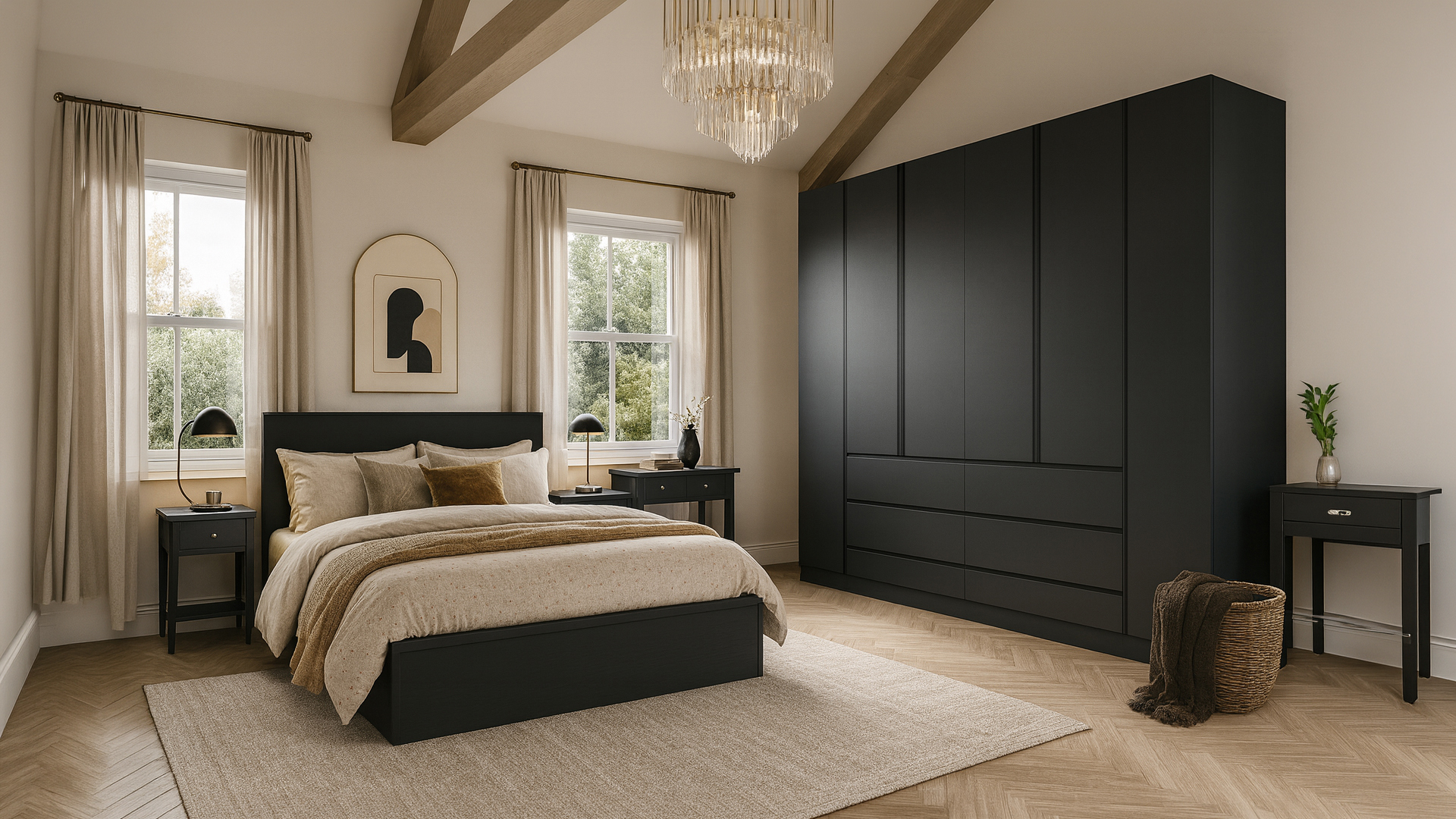 bedroom furniture in real home