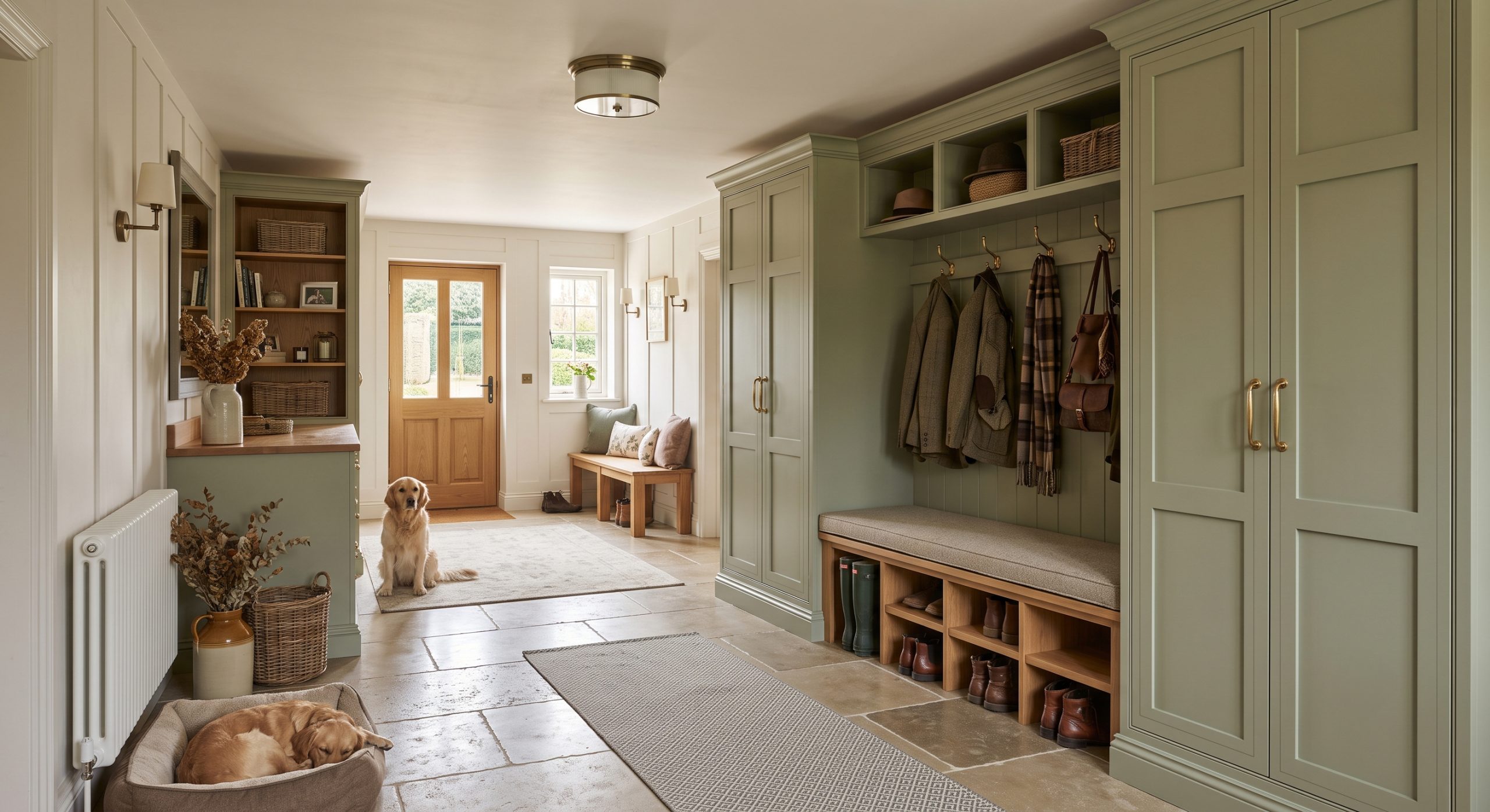 Made-to-measure boot rooms in a living room