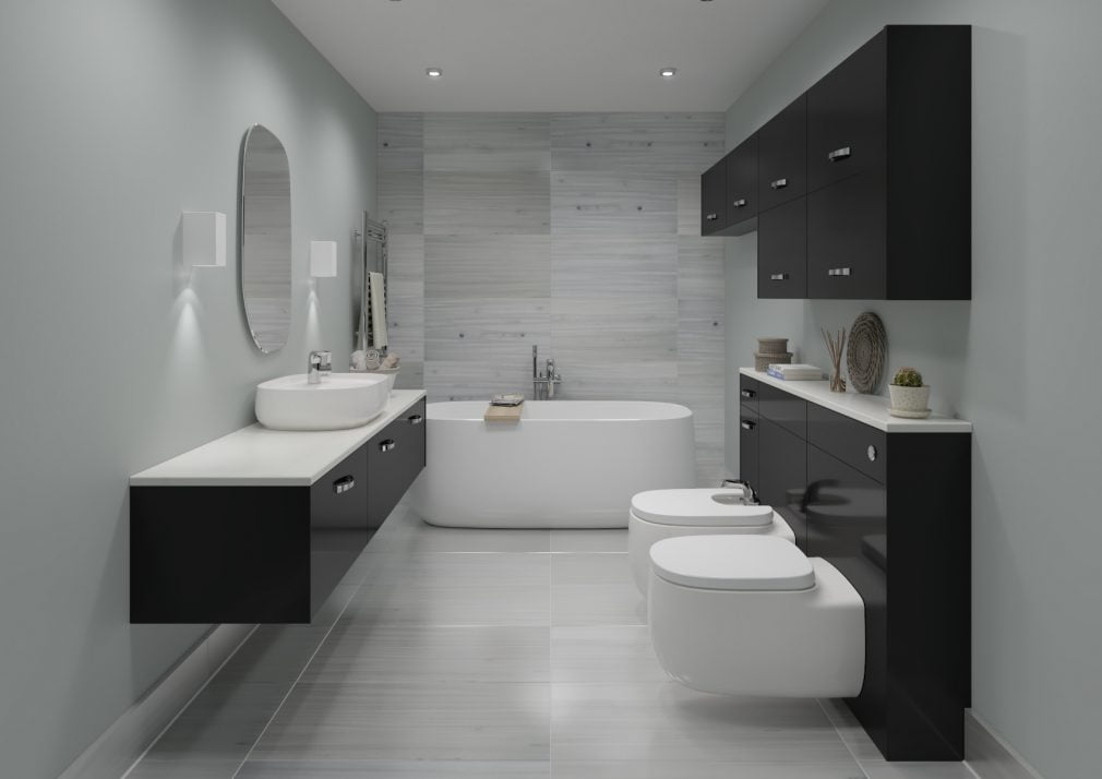 Grey Gloss Bathroom Vanity Unit